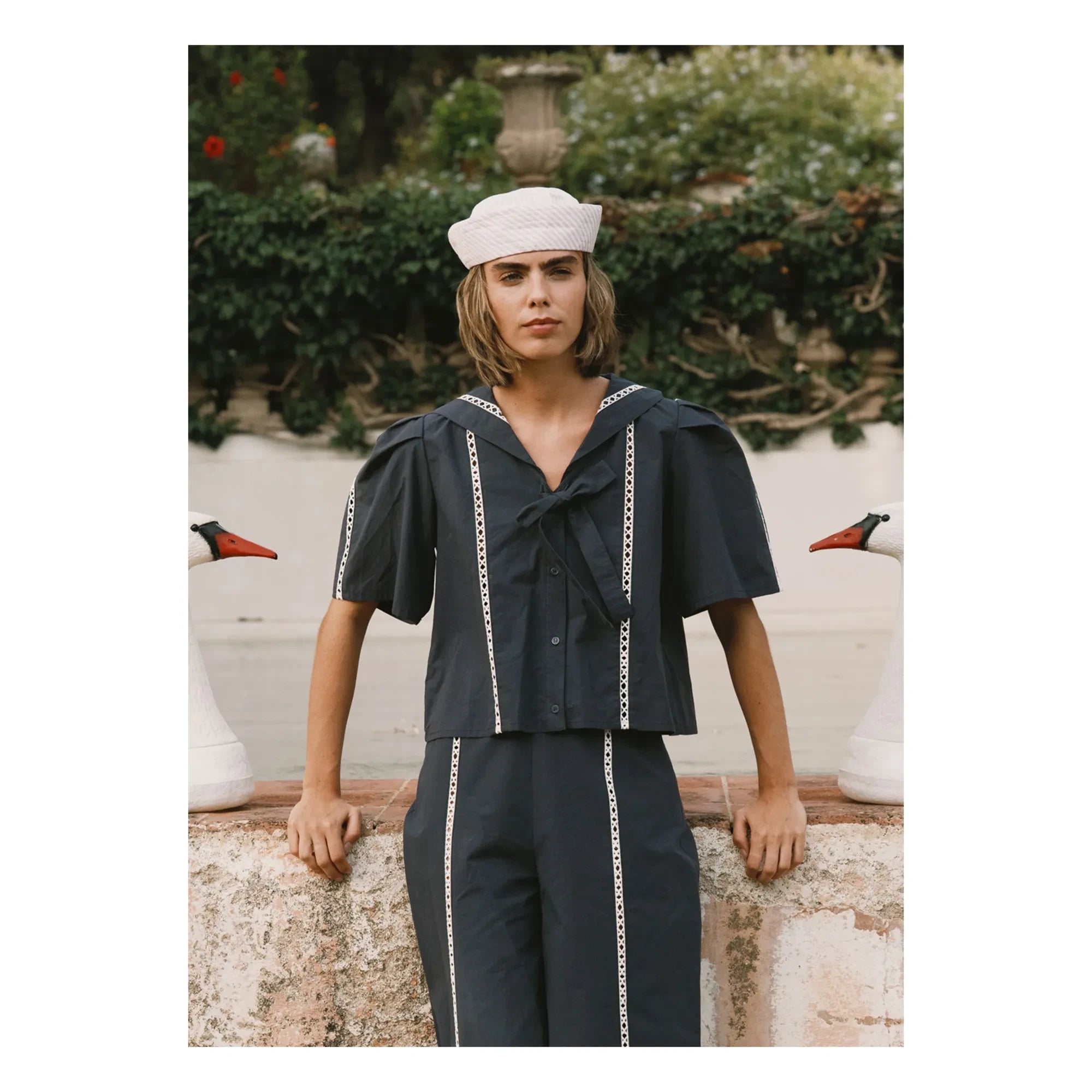 The Tiny Big Sister - Sailor Baumwollbluse | Marineblau