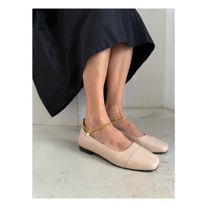Lachoix - Nude Leder-Ballerinas
