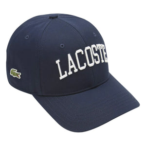 Lacoste - Wordmark Logo Bio-Baumwollmütze | Marineblau