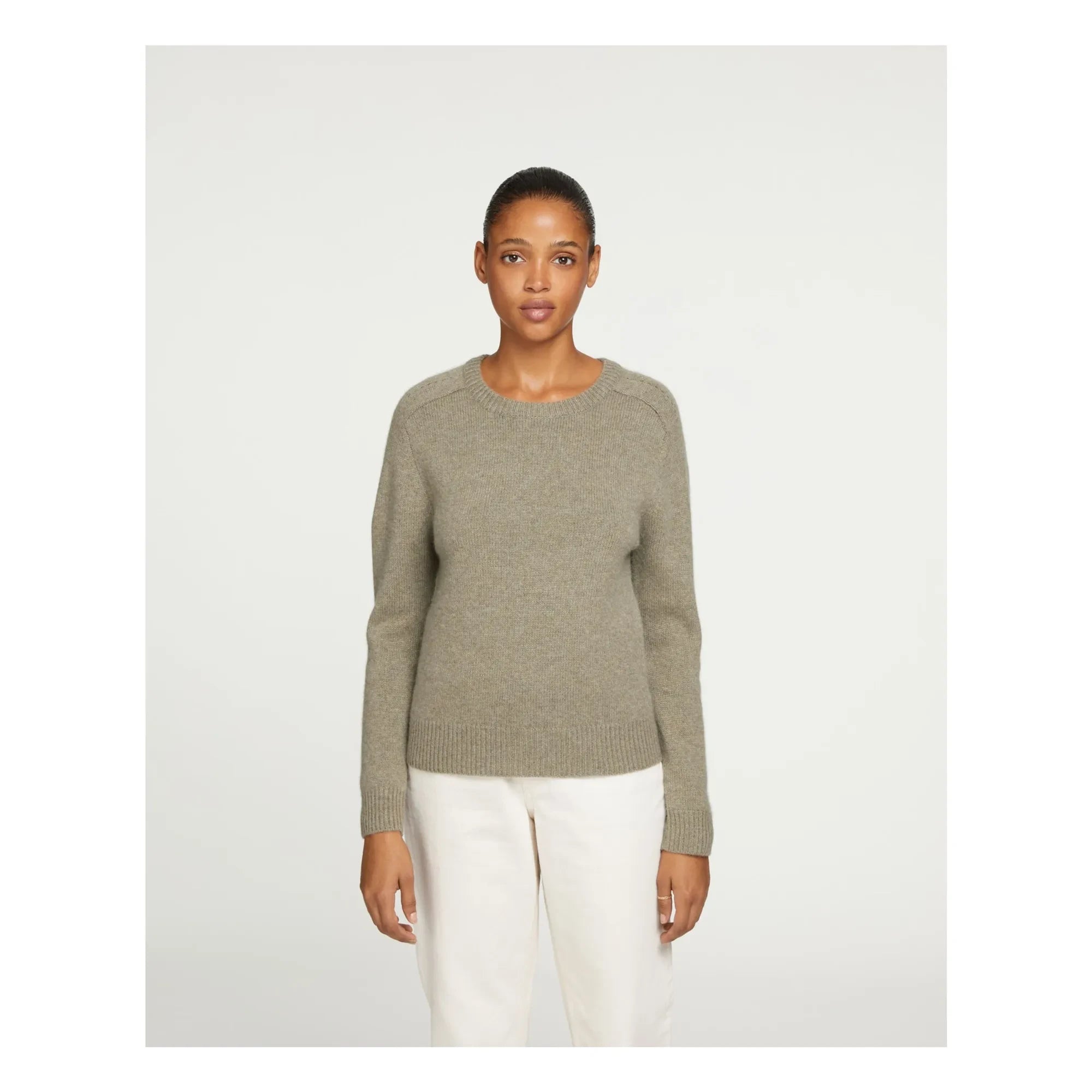 Kujten - Kaschmirpullover Nanami | Geflecktes Khaki