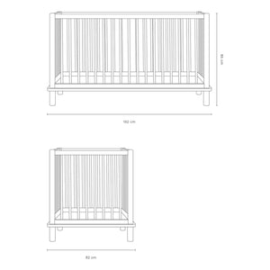 Nobodinoz - Latitude 70x140 umwandelbares Babybett und Juniorbett-Verlängerung | Eiche