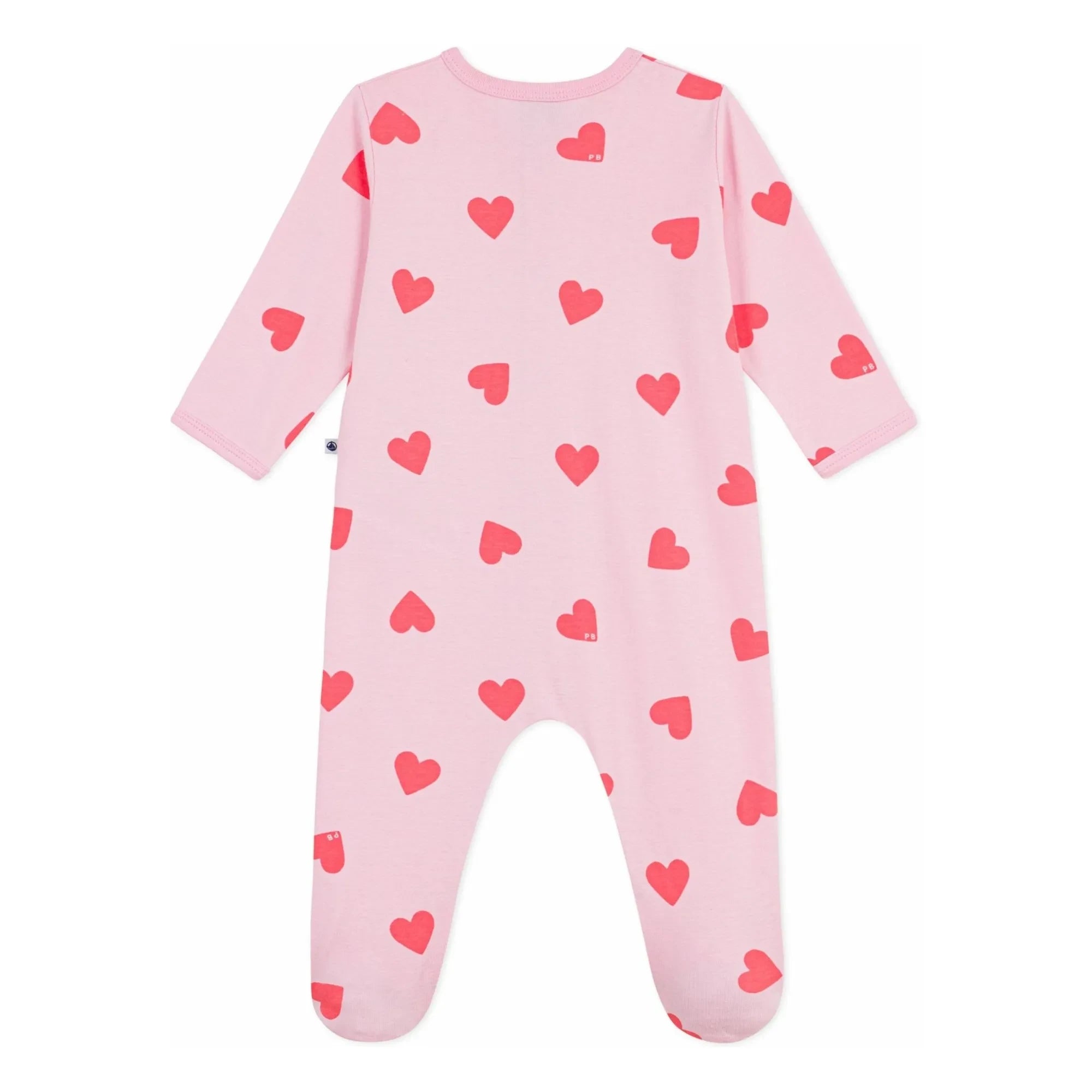 Petit Bateau - Gute Nacht Herzen PB Schlafanzug | Rosa