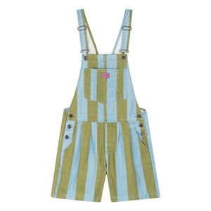 Favorite People - Ravioli Gestreifte Kurze Latzhosen - Damen Kollektion | Olive