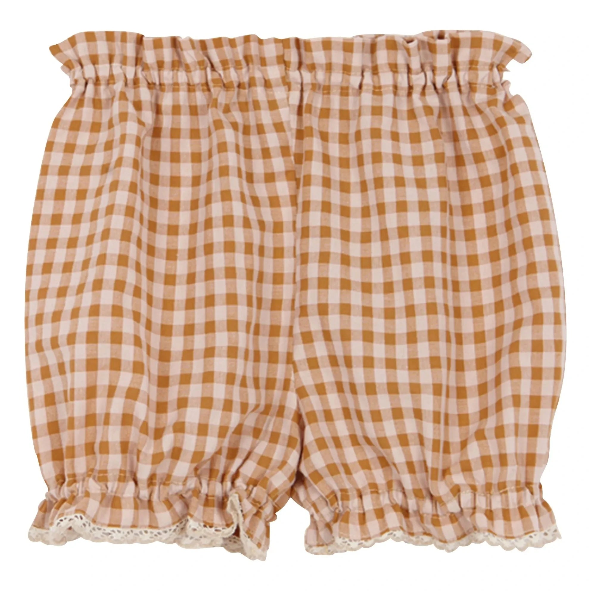 birinit - Vichy Shorts aus Bio-Baumwolle | Karamell
