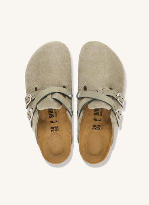BIRKENSTOCK - Blair Wildleder-Pantoletten | Grau-Braun