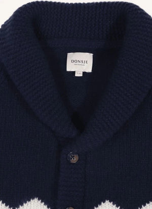 Donsje - Kwinten Polar Bear Cardigan aus Merinowolle | Marineblau