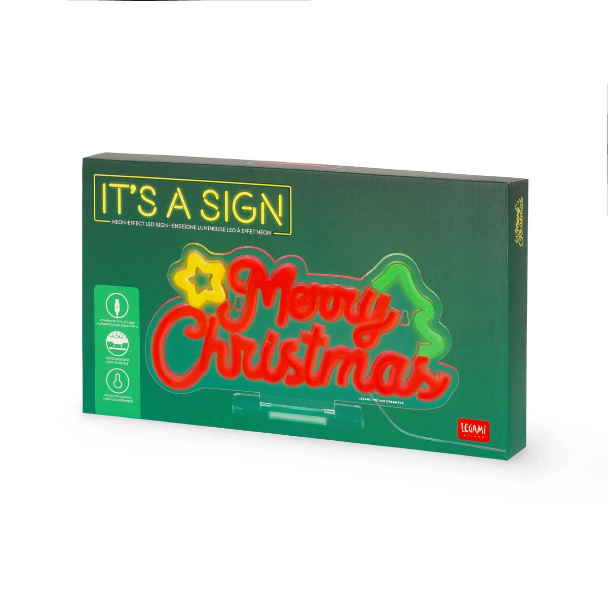 Legami - Merry Noel Noel LED Neon-Schild - Es ist ein Schild