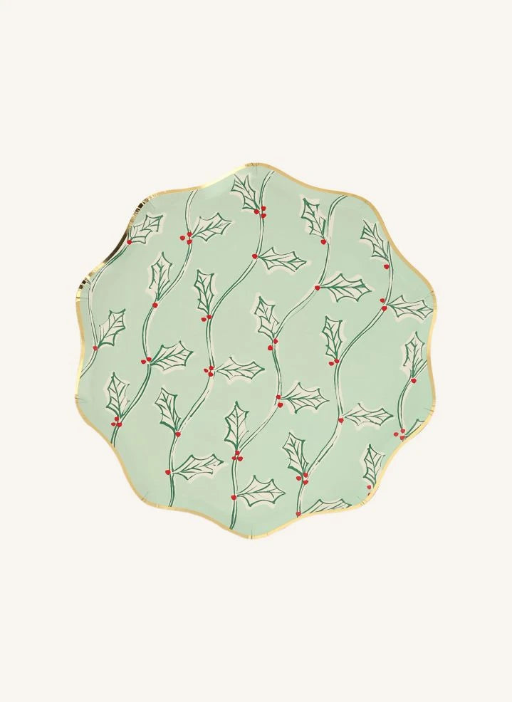 Meri Meri - Blockdruck Weihnachtsteller - 8er Set