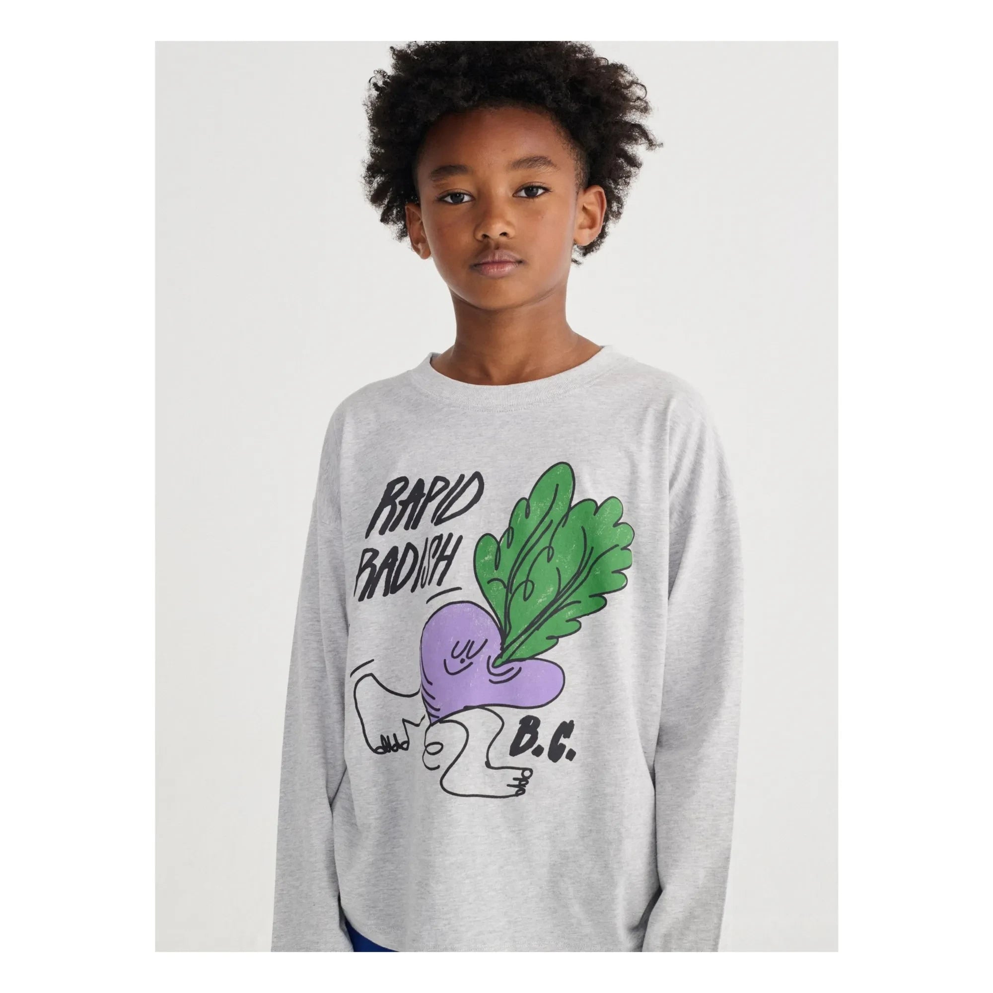 Bobo Choses - T-Shirt aus Bio-Baumwolle „Rapid Radish“ | Grau meliert