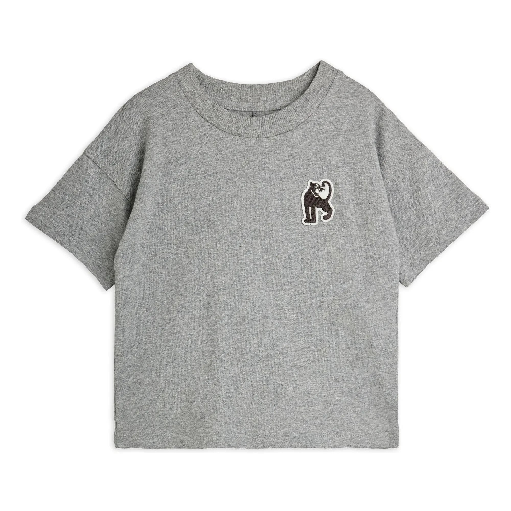 Mini Rodini - Panther T-Shirt aus Bio-Baumwolle | Grau meliert