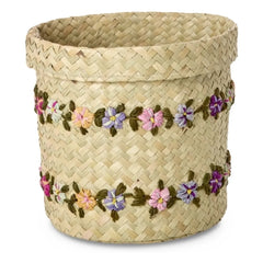 Rice - Raffia Aufbewahrungskorb Flowers