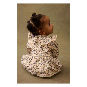 Louise Misha - India Fleurie Bio-Baumwoll-Poplin-Strampler | Creme