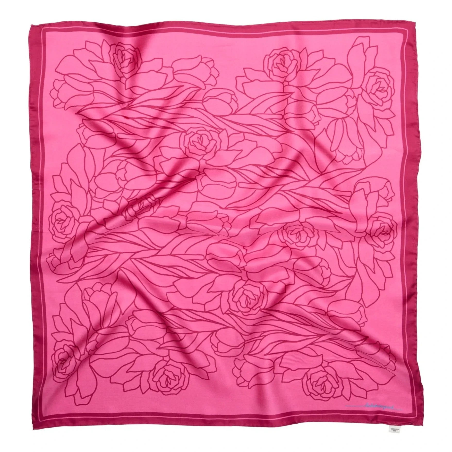 Becksöndergaard - Stencia Lale Seidenschal | Fluoreszierendes Pink