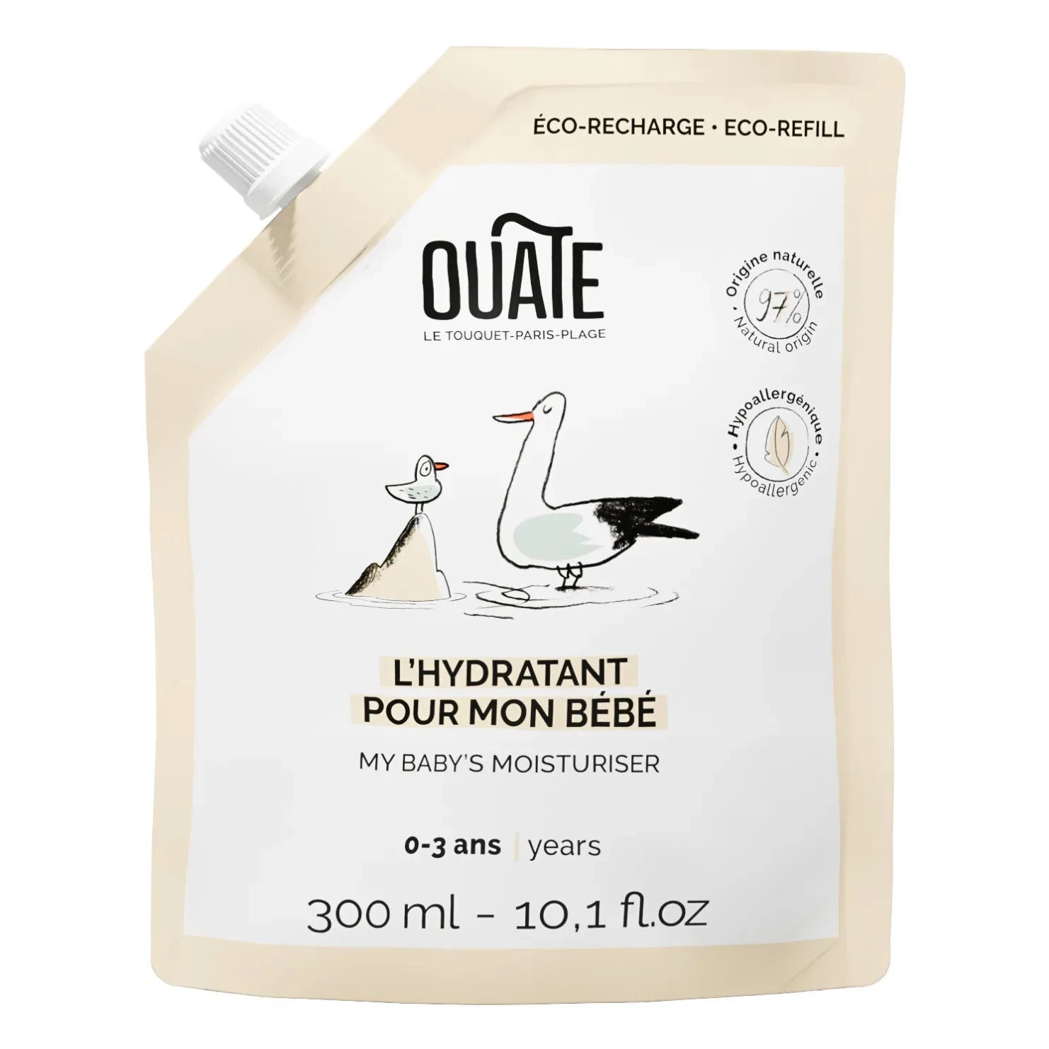 Ouate - Feuchtigkeitsspendende Pflege für Babys - Nachfüllpackung - 300 ml