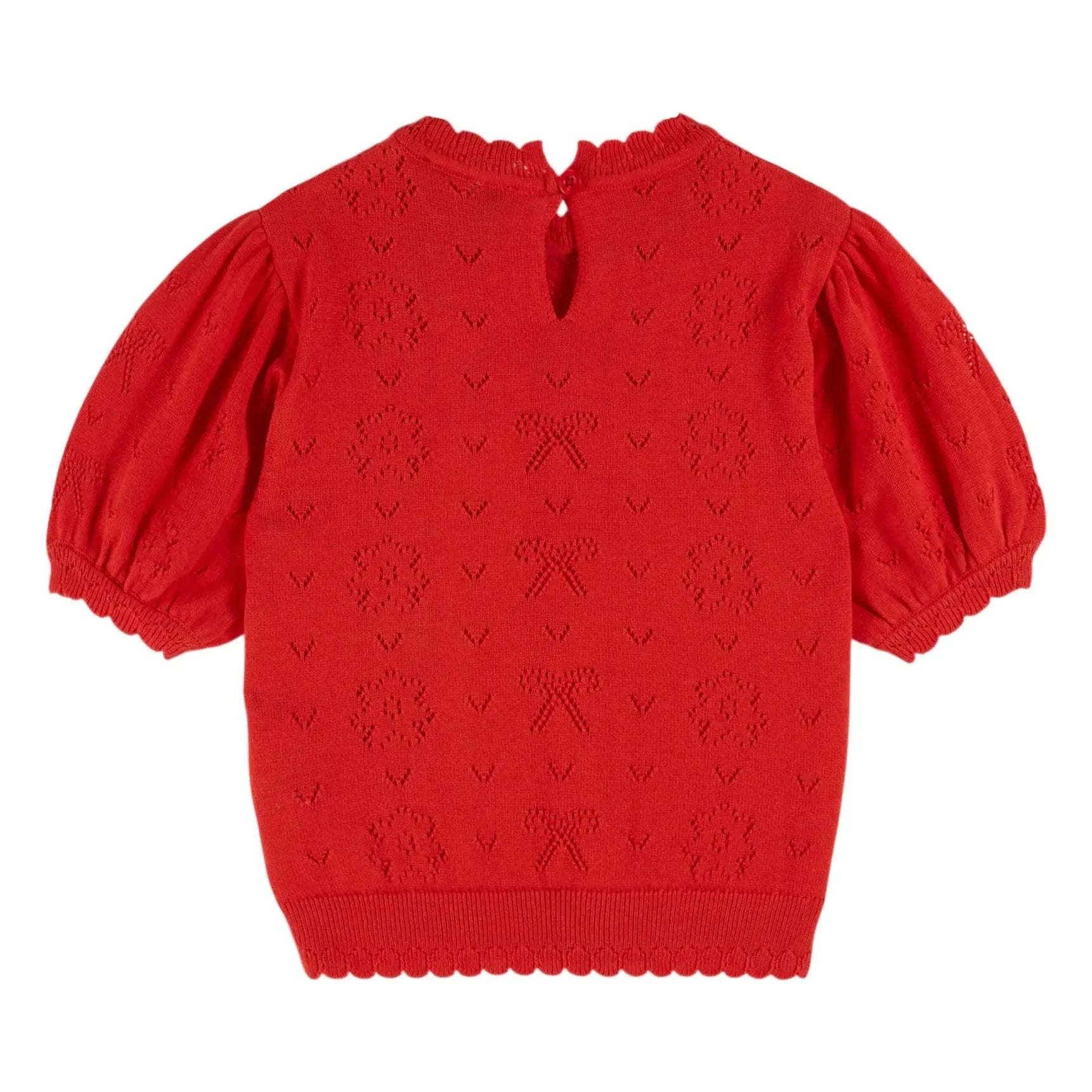 Emile et Ida - T-Shirt aus Bio-Baumwolle mit Lochmuster | Rot