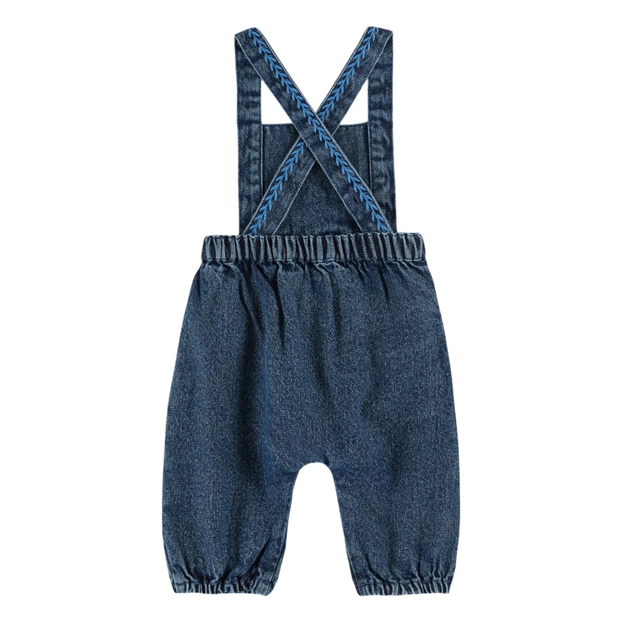 Emile et Ida - Bestickte Jeans-Latzhose | Blau
