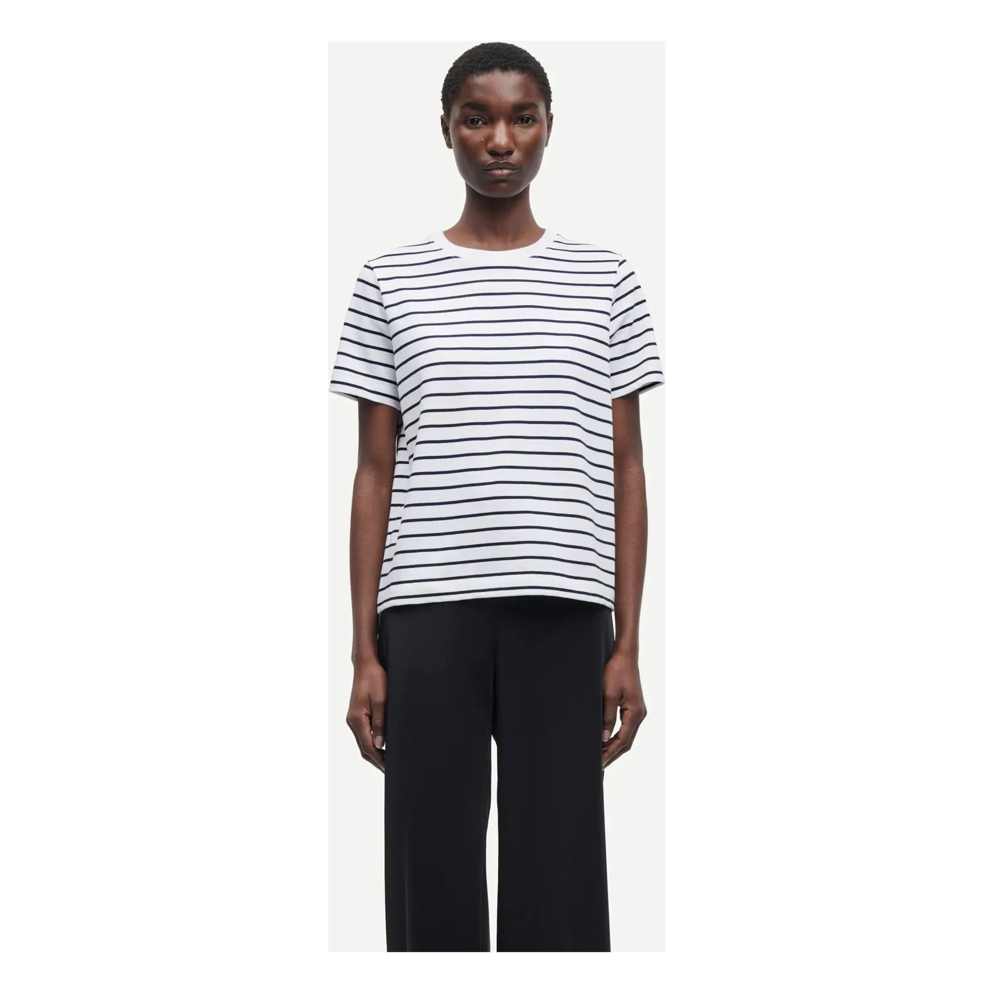 Samsoe Samsoe - Camino Gestreiftes Bio-Baumwoll-T-Shirt | Weiß