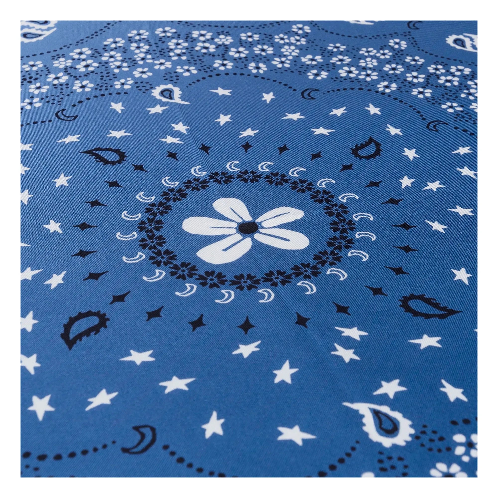 Call it by your name – Großes zweifarbiges Seiden-Bandana | Blau