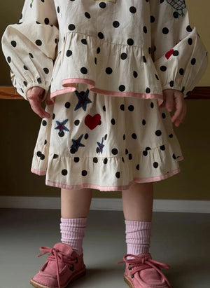 SISSEL EDELBO - Diana Pois Bio-Baumwollrock - Kinderkollektion | Creme