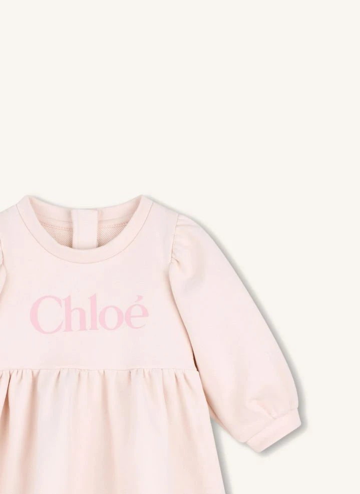 Chloé - Chloé Bio-Baumwoll-Fleecekleid | Pfirsich