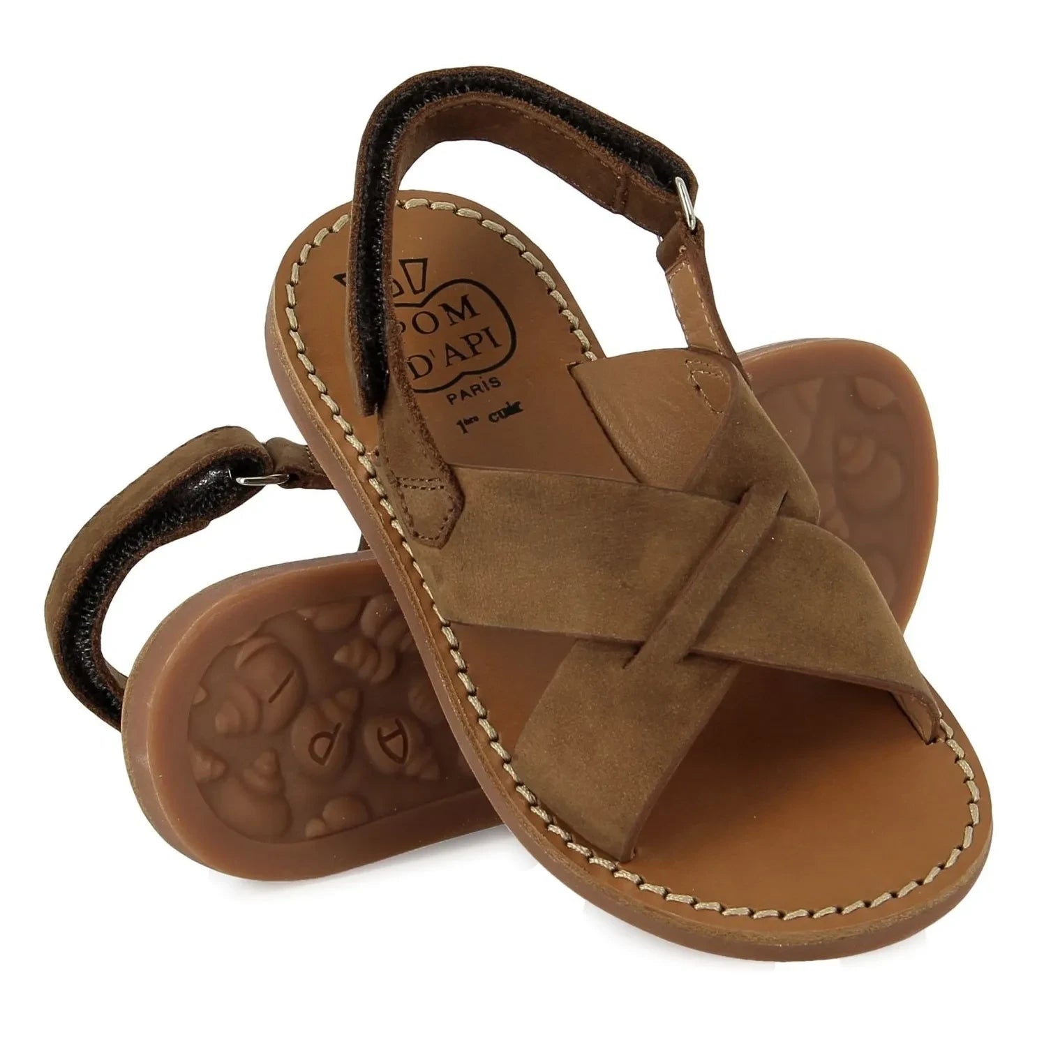 Pom d'Api - Beach-Stitch Kreuz-Sandalen | Braun
