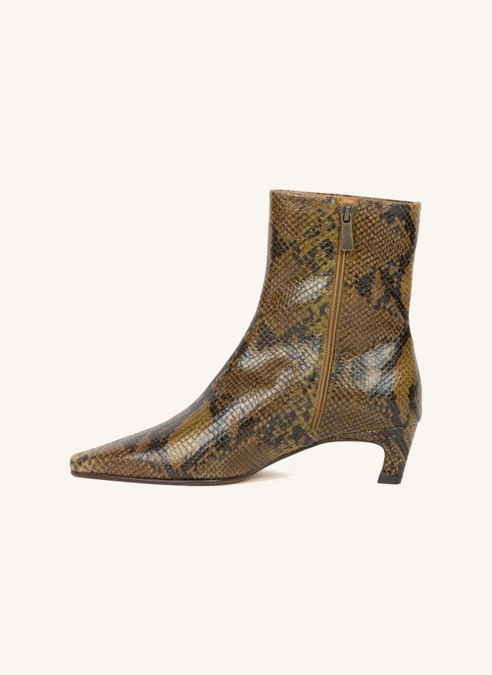 Bobbies - Lauren Python Lederstiefel | Oliv