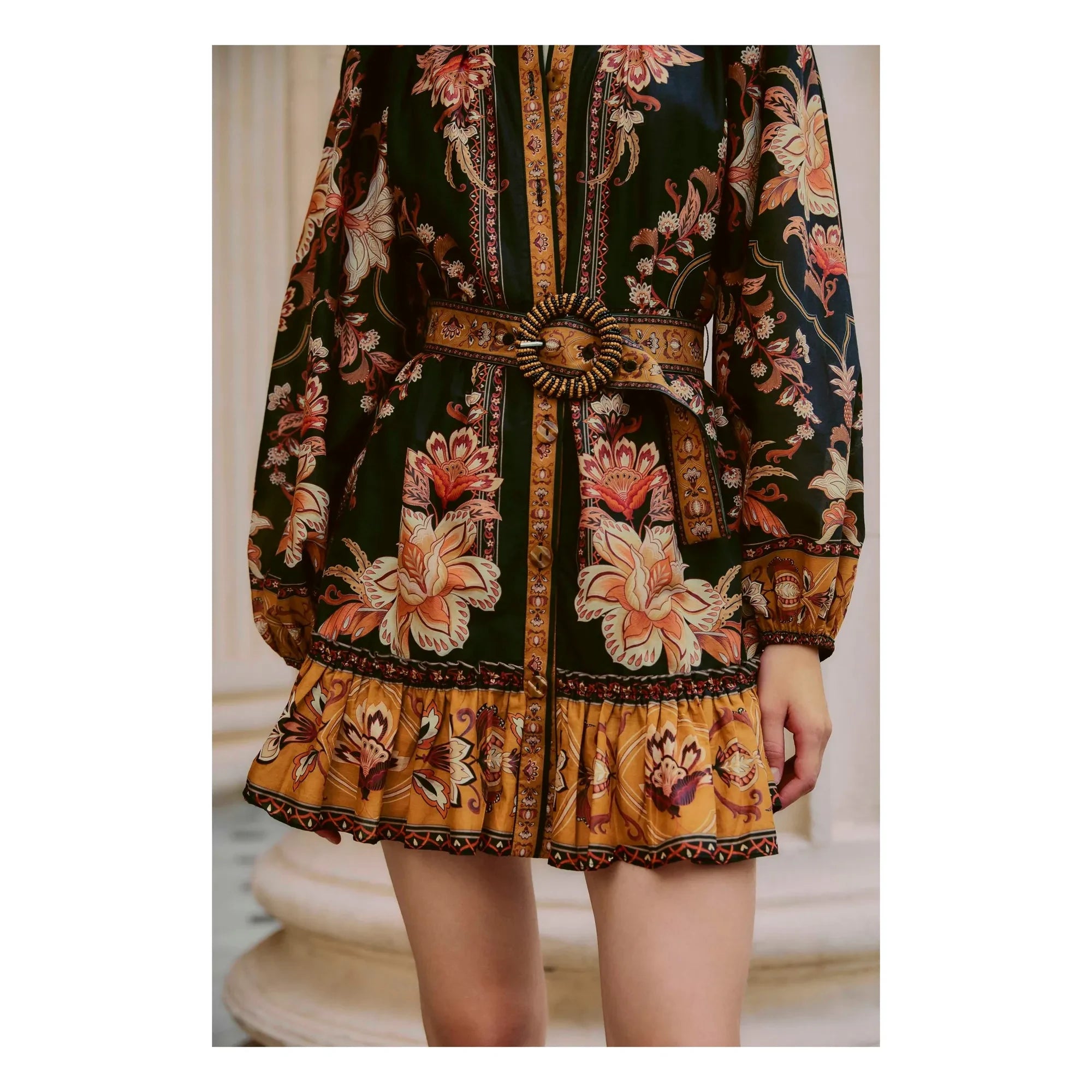 Farm Rio - Majestic Garden Kleid | Schwarz