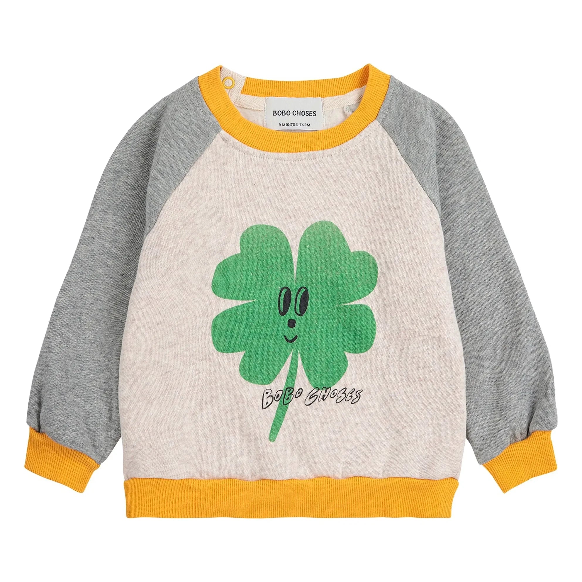 Bobo Choses - Farbblock Klee Bio-Baumwoll Sweatshirt | Beige