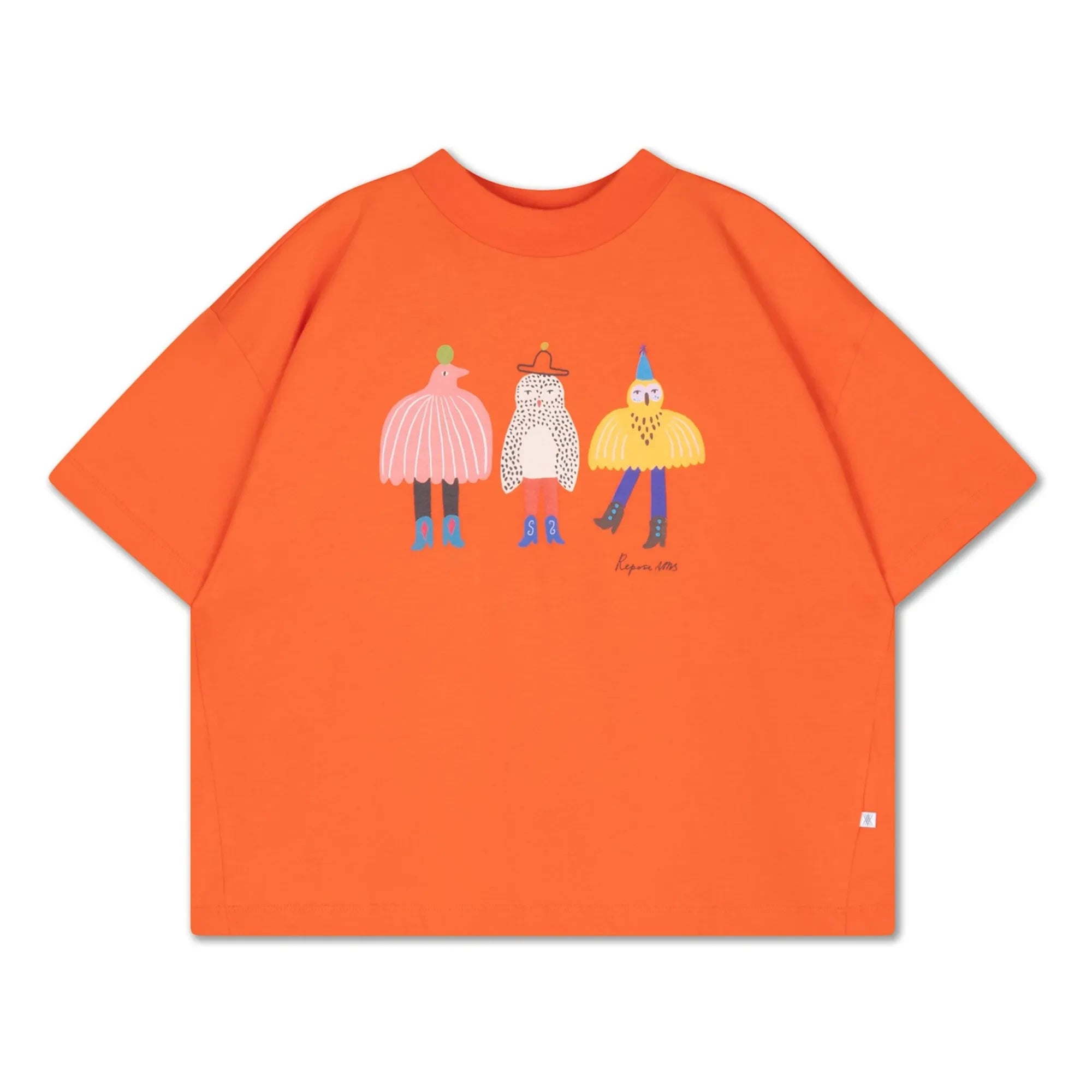 Repose AMS - Baxy Oiseaux T-Shirt Bio-Baumwolle | Orange