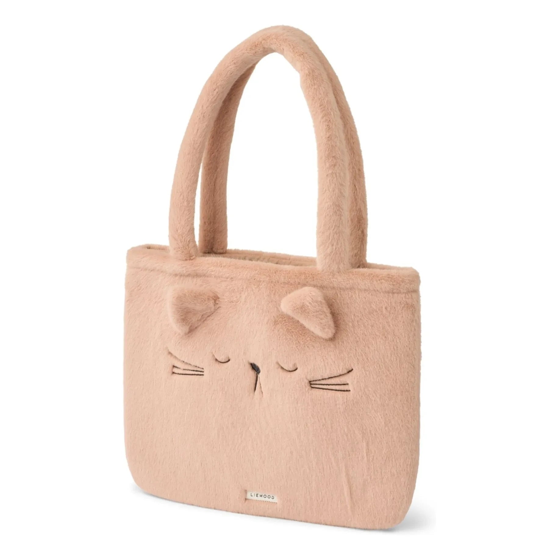 Liewood - Lexi Katze Tote Bag aus Bio-Baumwolle mit Pelz | Rosa