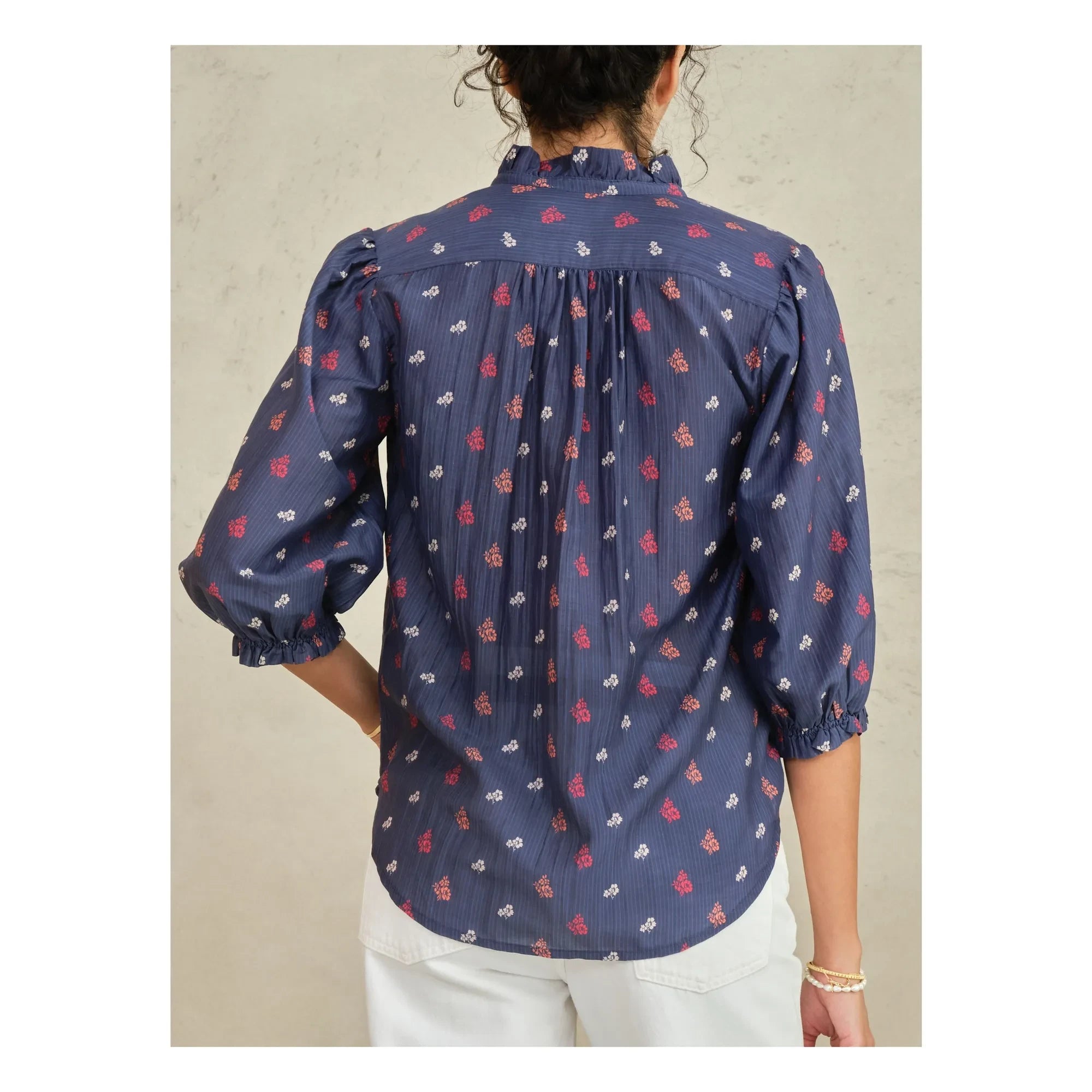 M.A.B.E. - Auden Baumwollbluse | Marineblau