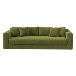 Panac Edition - Bellechasse 3-Sitzer Sofa aus Roh-Samt - 240 cm | Moosgrün