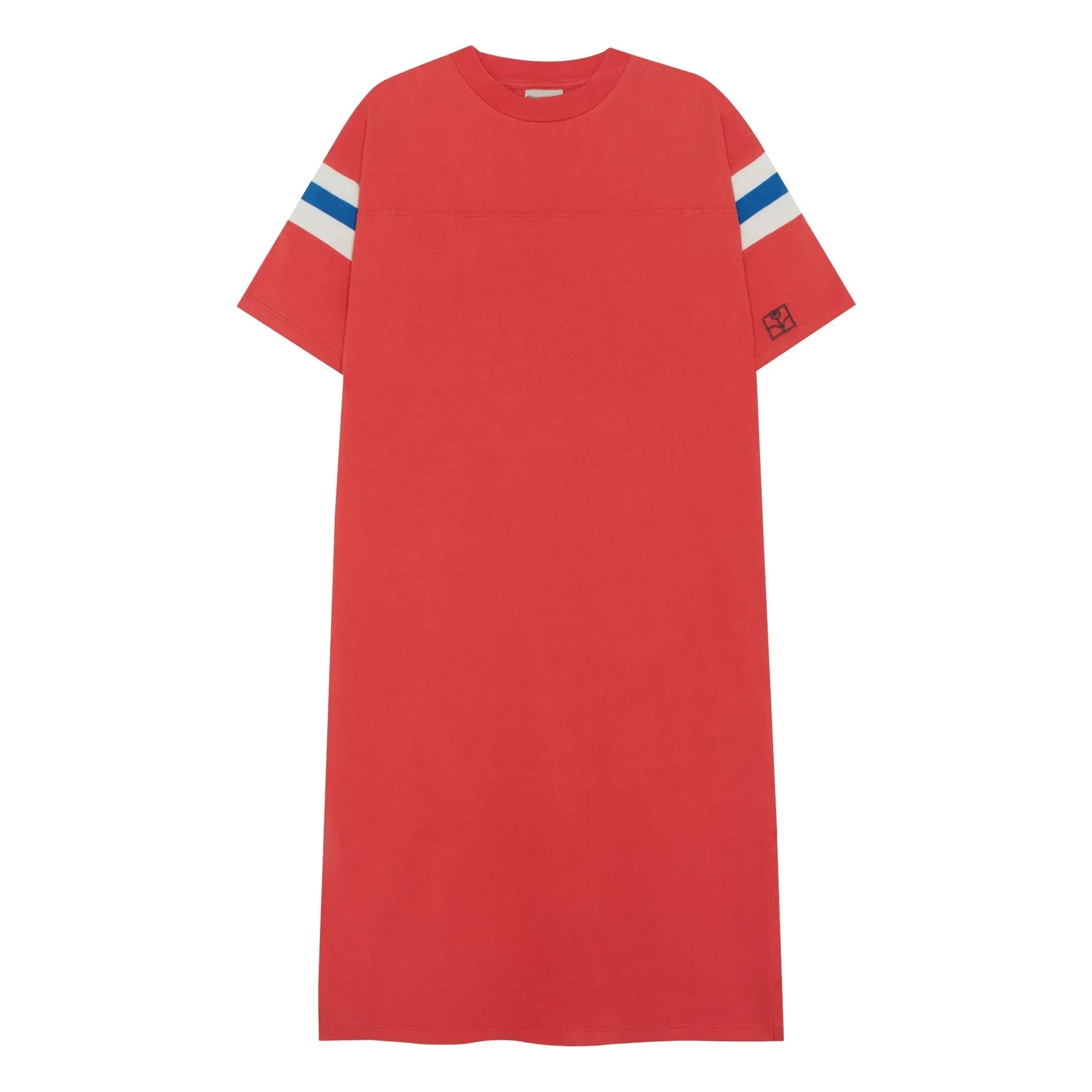 The Campamento - Oversize-Kontraststreifen-Kleid | Rot