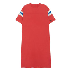 The Campamento - Oversize-Kontraststreifen-Kleid | Rot