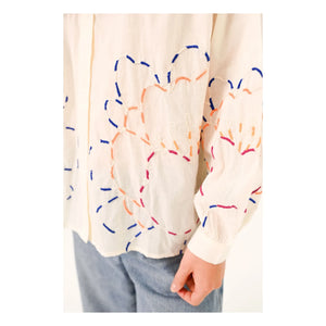 Sacrécoeur - Ali Pivoine Baumwoll-Voile-Hemd | Weiß