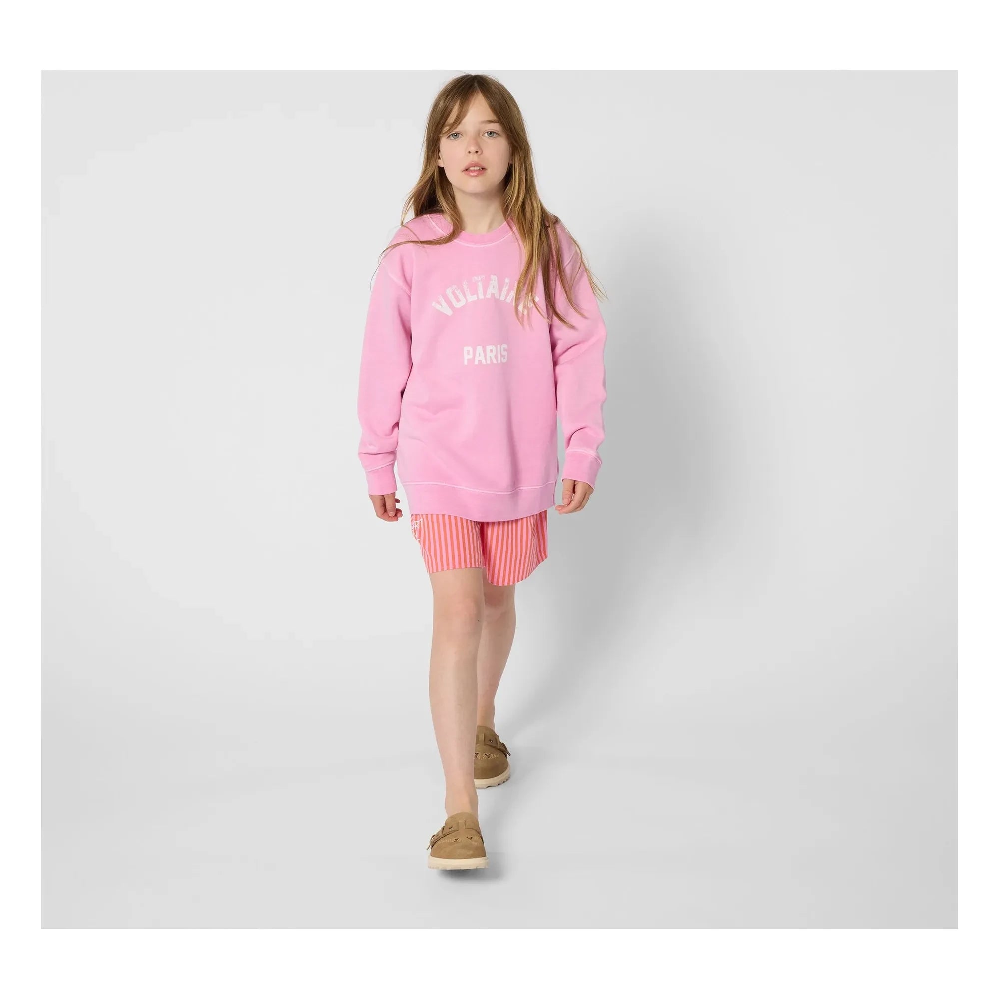 Zadig & Voltaire - Gestreifte Bermuda-Shorts mit elastischem Bund | Rosa
