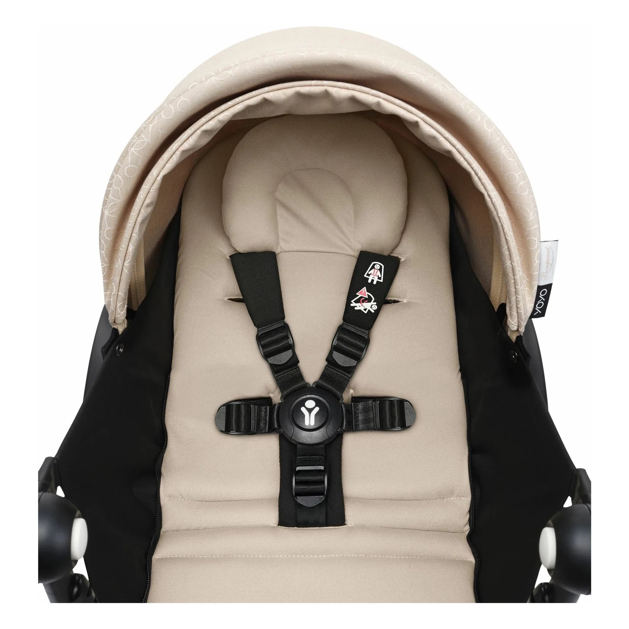 Stokke® - YOYO³ Bonpoint 0+ yenidoğan bebek arabası Beyaz çerçeve | Bej