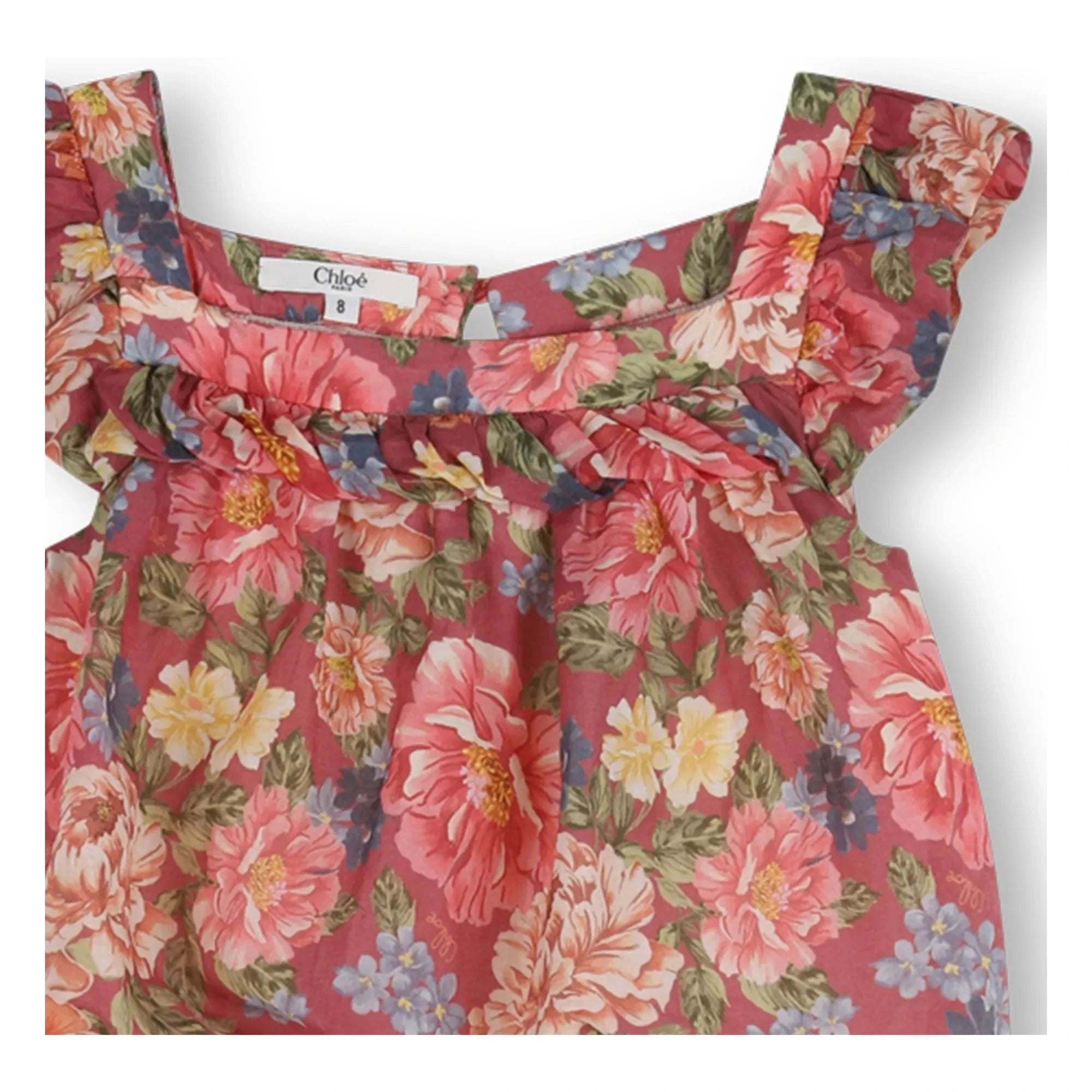 Chloé - Overall aus Bio-Baumwolle mit Blumenmuster | Altrosa