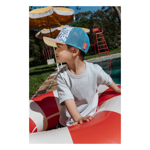 Hello Hossy - Baseball-Trucker-Kappe mit gebogenem Schirm Game Recycelte Fasern | Hellblau