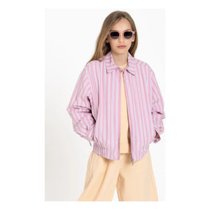 Smallable Kid - Noah Gestreifte Jacke | Puderrosa
