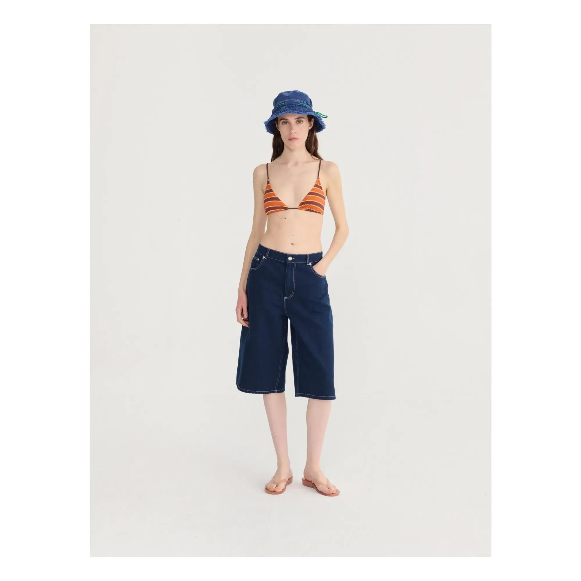 Bobo Choses - Denim Bio-Baumwoll-Bermuda-Shorts | Blau