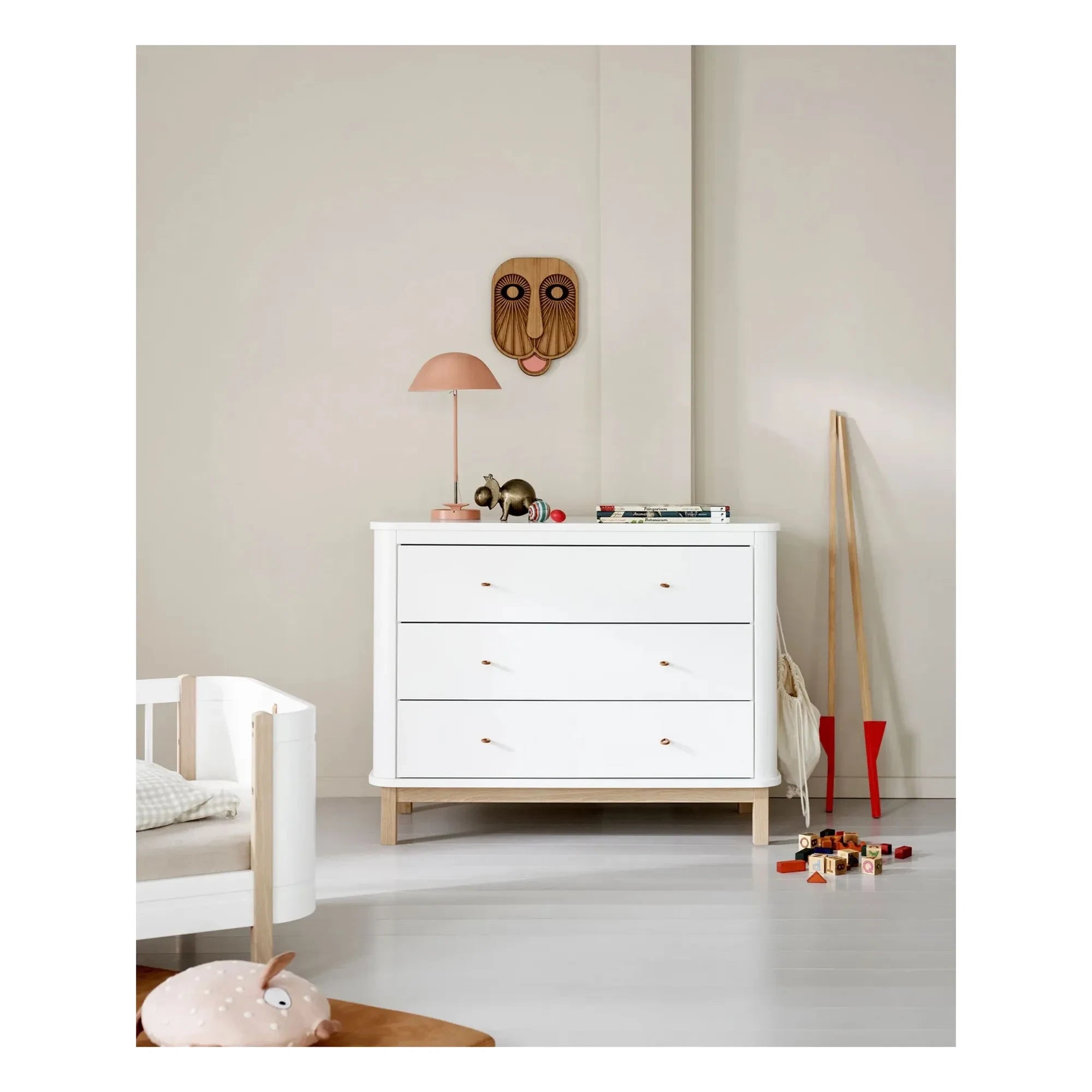 Oliver Furniture - Meşe ahşap 3 çekmeceli şifonyer | Meşe