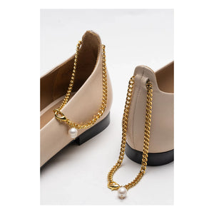 Lachoix - Nude Leder-Ballerinas