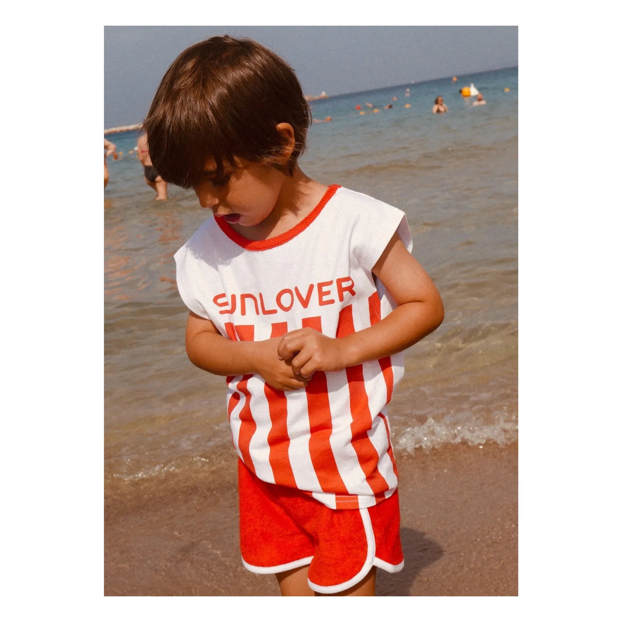 Club Trésor - Sunlover Frottee-Oberteil und Shorts Set | Rot