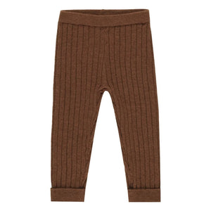 Rylee + Cru - Mini File gerippte Leggings mit Detail | Braun