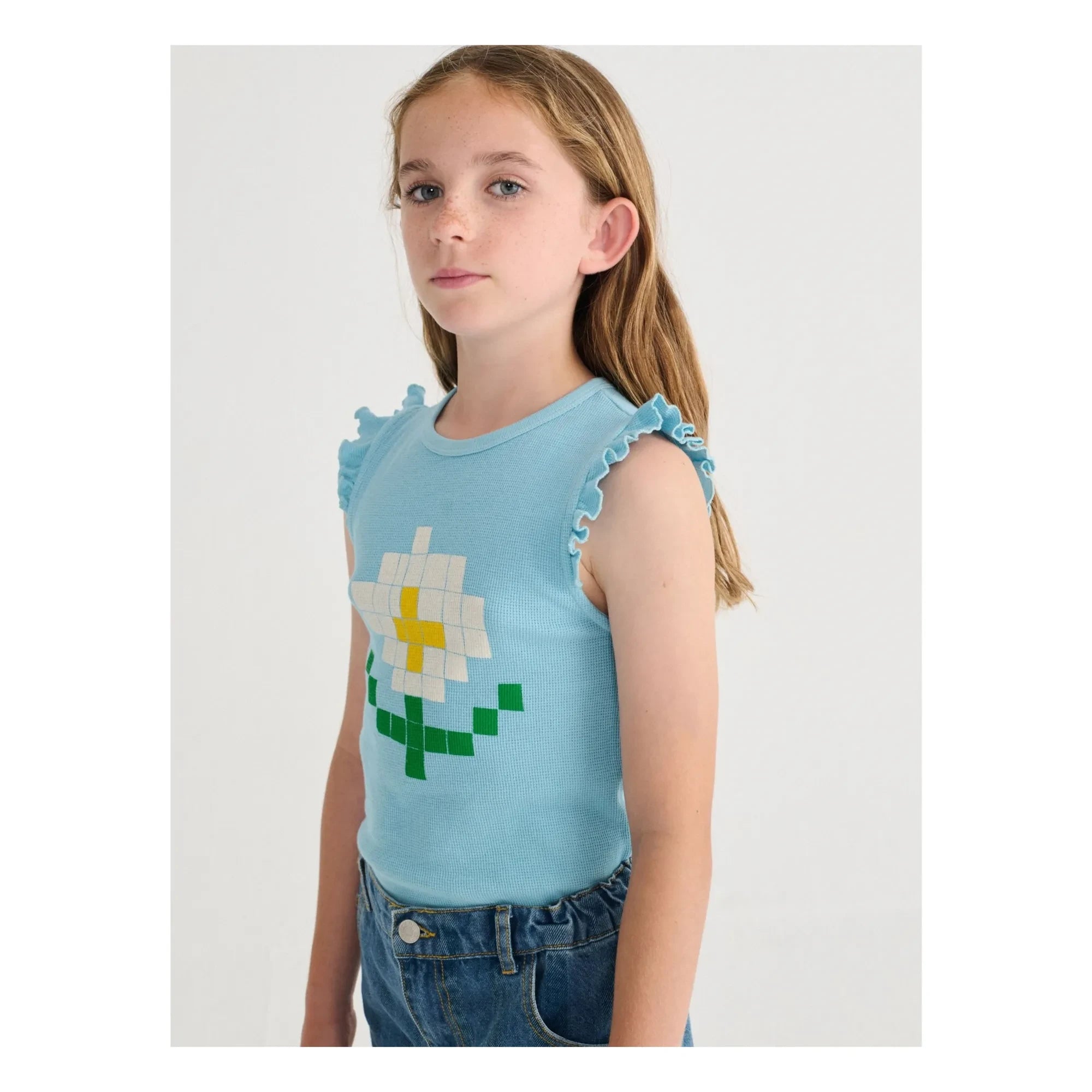 Bobo Choses - Marguerite Bio-Baumwoll-Rüschen-Top | Hellblau