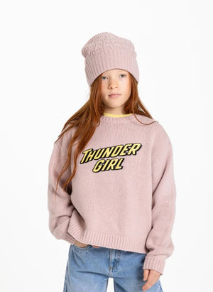 Hundred Pieces - Lacy Thunder Girl Merinowolle Pullover | Hellrosa
