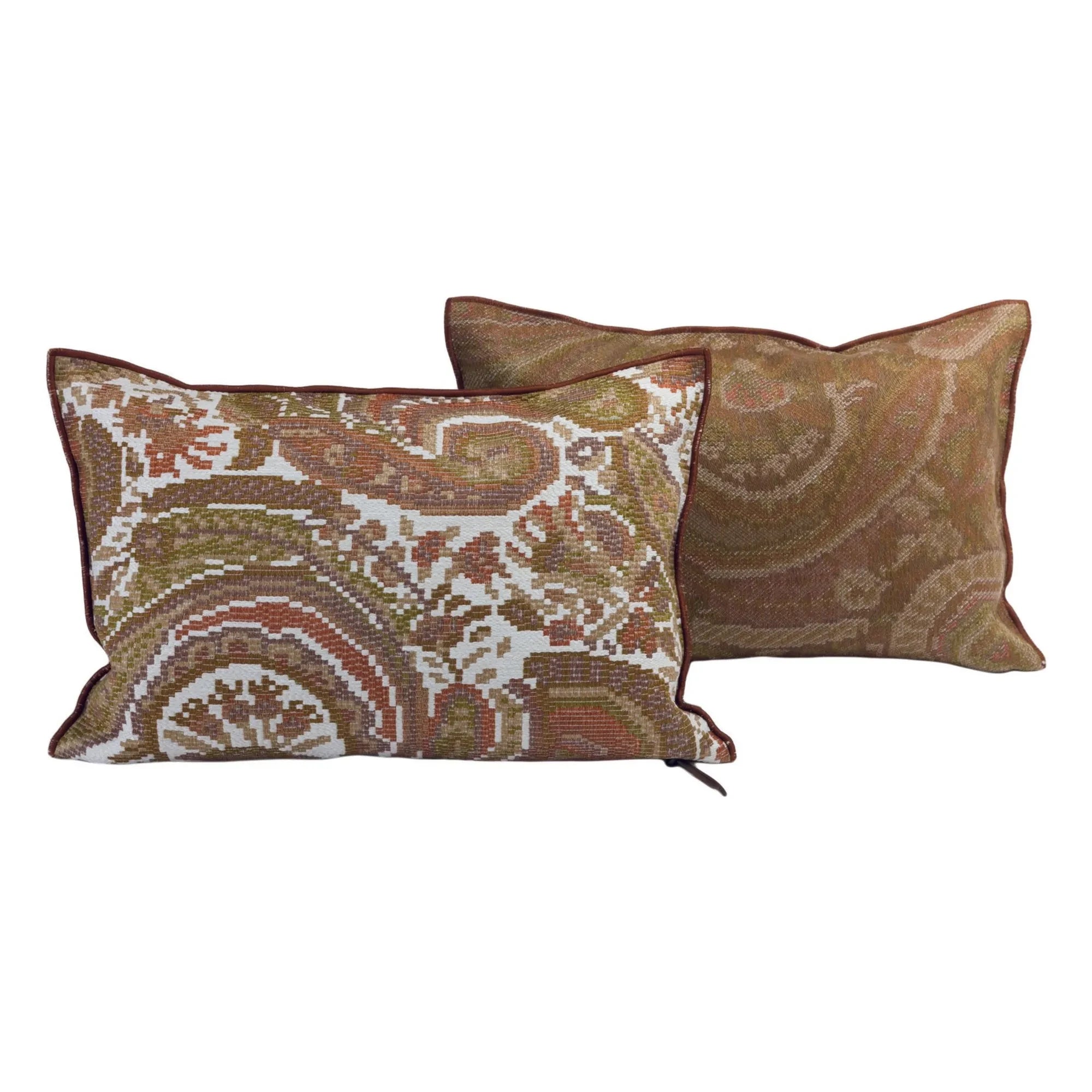 Maison de Vacances - Vice Versa Jacquard Paisley Innen- und Außenkissen | Braun