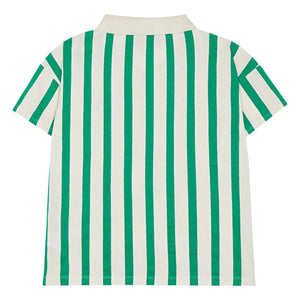 The Campamento - Grünes Oversize-gestreiftes Polo-T-Shirt