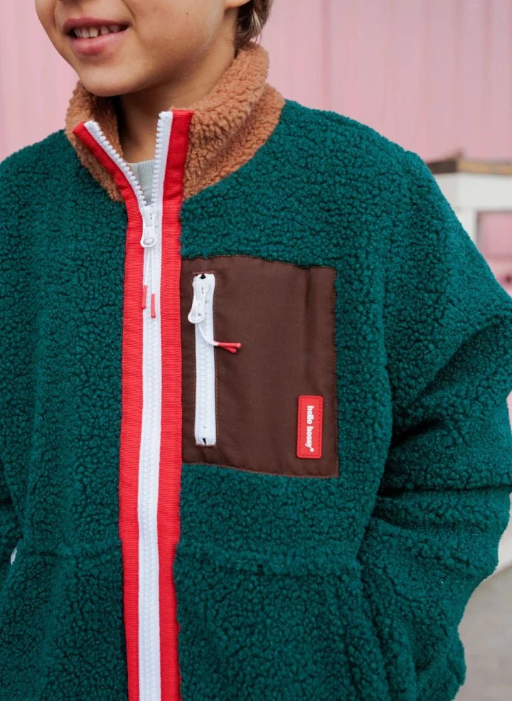 Hello Hossy - Fleecejacke mit Reißverschluss | Grün